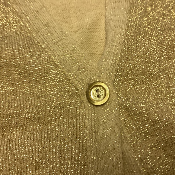MAGGIE MC NAUGHTEN. Gold Metallic Women's Sweater size2x - Picture 5 of 10